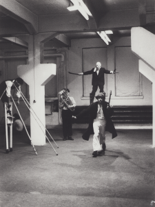 1980 - ZEIT F&Uuml;RS PARADIES, Probe, FTM-Halle, M&uuml;nchen (Rolf Kassalicky, Wolfgang Tietze, Siegi Maschek, Kurt Bildstein) &copy;FTM